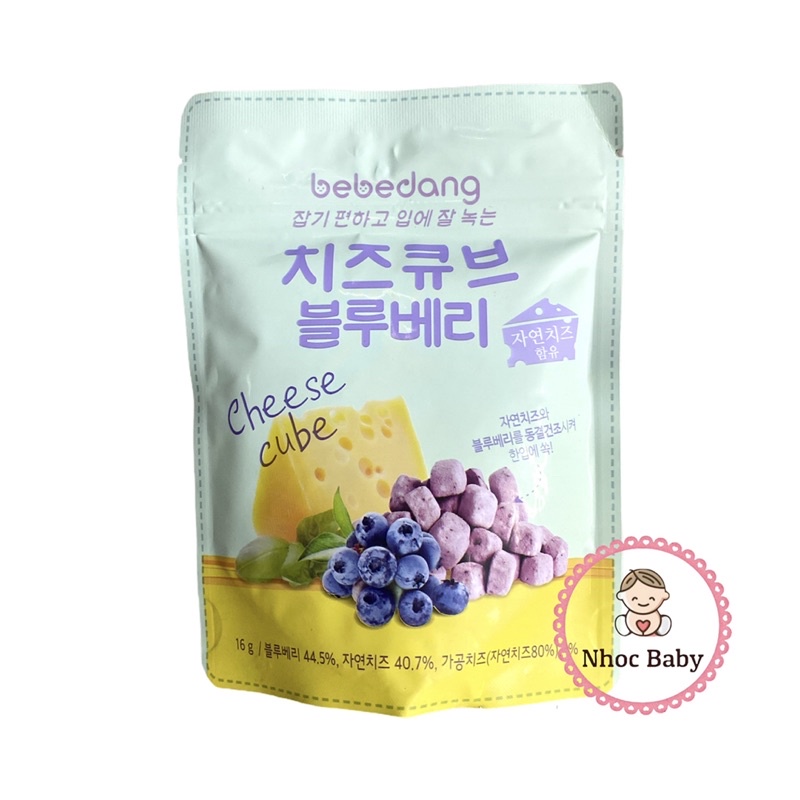 Phô mai sấy lạnh Bebedang cho bé 8m+ túi zip 16g