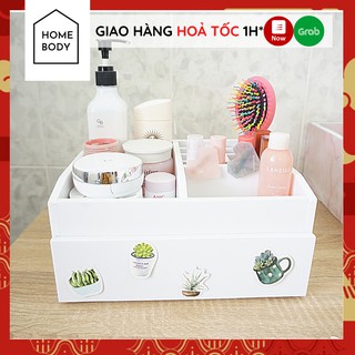 Tủ Để Mỹ Phẩm Trang Điểm HOMEBODY Có Khay Son và Cọ Trang Điểm - Tủ Kệ Đựng Đồ Trang Điểm, Trang Sức Có Khay Son