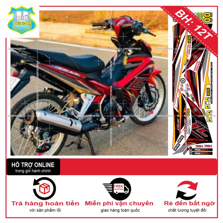 ( Quí khách vui lòng mang ra tiệm cho thợ dán ) Tem EX 2011 LC ĐỎ ĐEN NEW [Bi Decal]