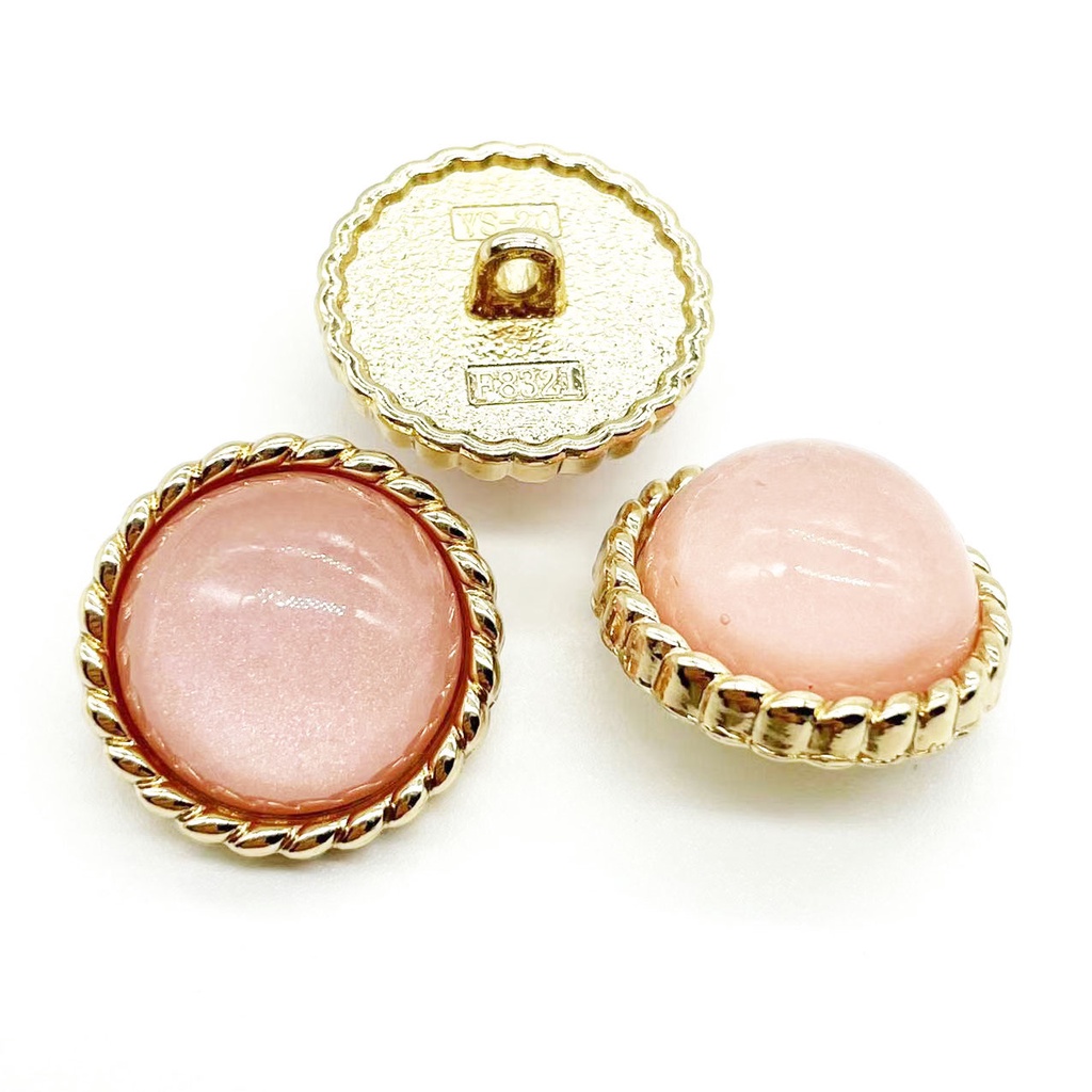 Set 5 / 10 Nút Tròn 23MM Đính Ngọc Trai Màu Trắng / Hồng / Đen / Xám