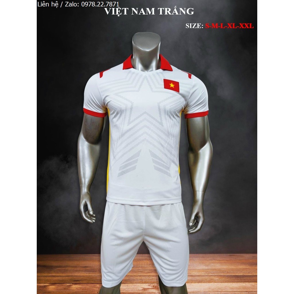 Bộ Quần Áo Bóng Đá Đội Tuyển Việt Nam Sân Khách Màu Trắng 2021-2022 !