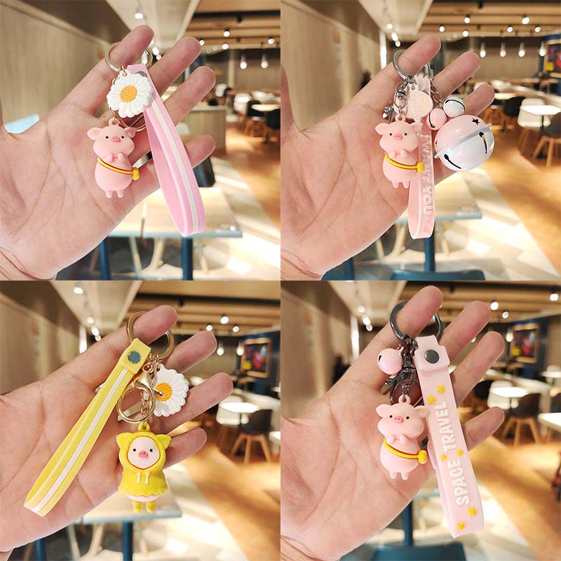 Móc Khóa Nhựa PVC Hình Chú Heo Dễ Thương