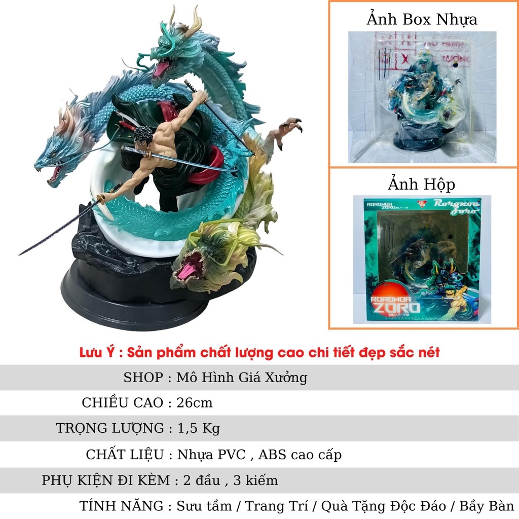 Mô hình One Piece Zoro Tam Long wano cao 26cm , trạng thái chiến đấu , figure mô hình one piece  giá xưởng