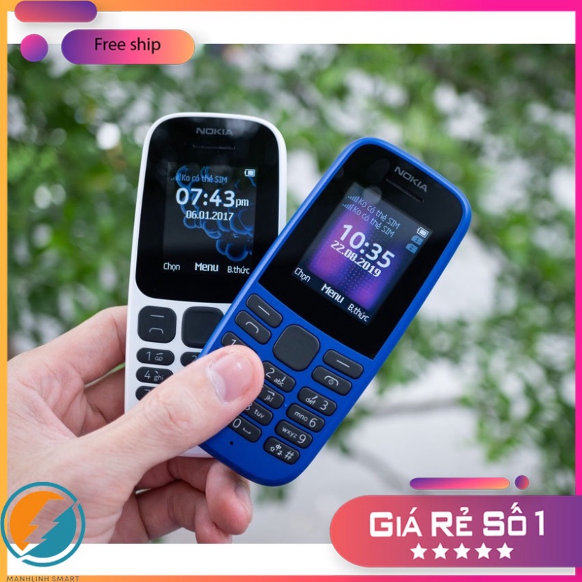 {FREE SHIP} Điện thoại Nokia 105 2017- 2019 1 sim 2 sim mới 100% hàng chính hãng - Pin khỏe , sóng khỏe MSP 021