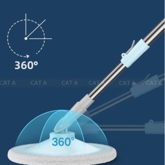 Chổi lau nhà tự vắt thông minh tách nước K9 xoay 360 độ, Cây lau nhà thông minh 360 độ tách nước cán inox