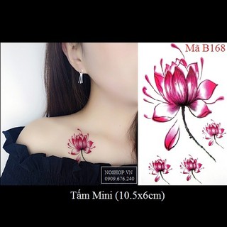 Hình xăm dán hoa sen B168