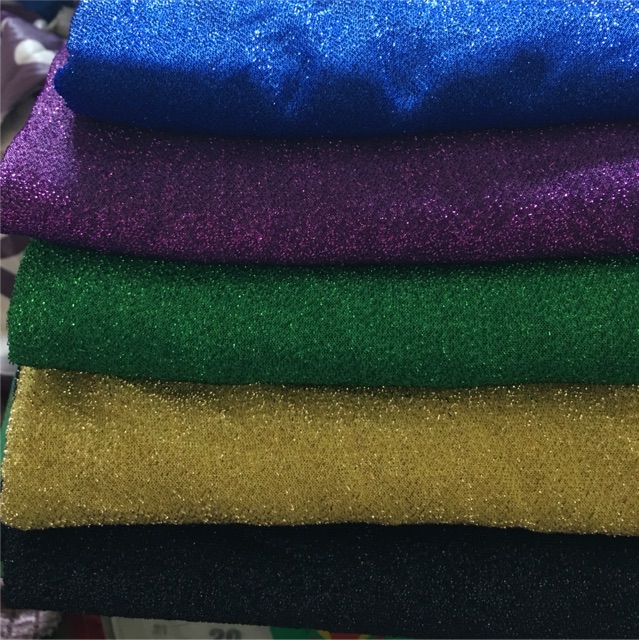 Vải kim sa kim tuyến đen