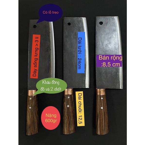 dao chặt gà cán gỗ cẩm chỉ, kỳ anh dao phúc sen - kỳ anh thợ khóa