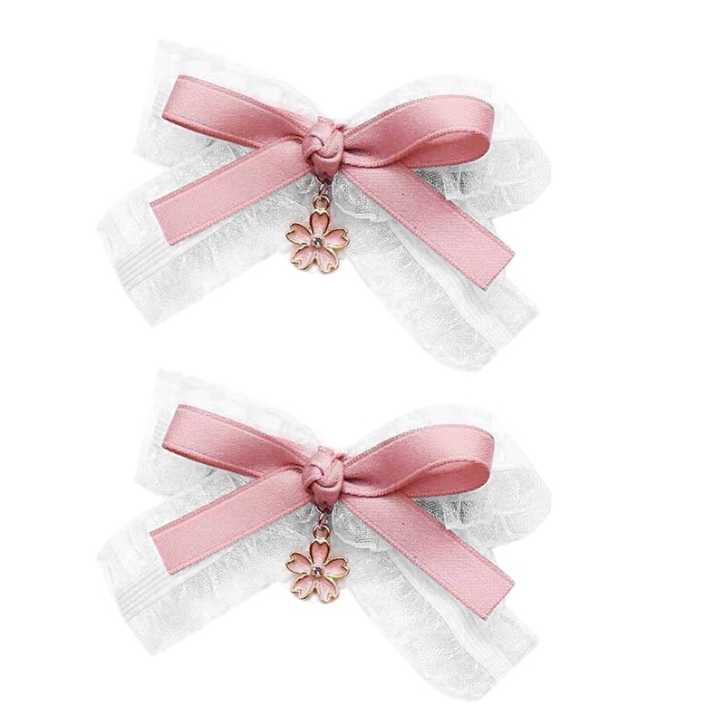 Dây Buộc Tóc Co Giãn Đính Nơ Ruy Băng Ren Phong Cách Lolita