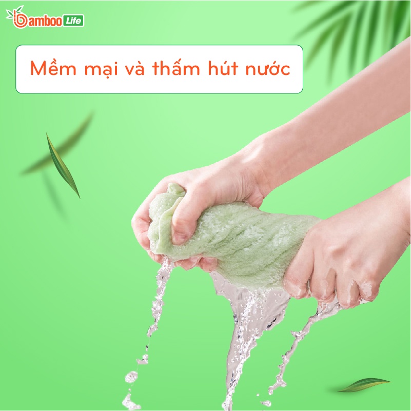 Khăn mặt sợi tre Bamboo Life BL121 lau tóc mềm mại, thấm hút, an toàn khi sử dụng, thân thiện với môi trường