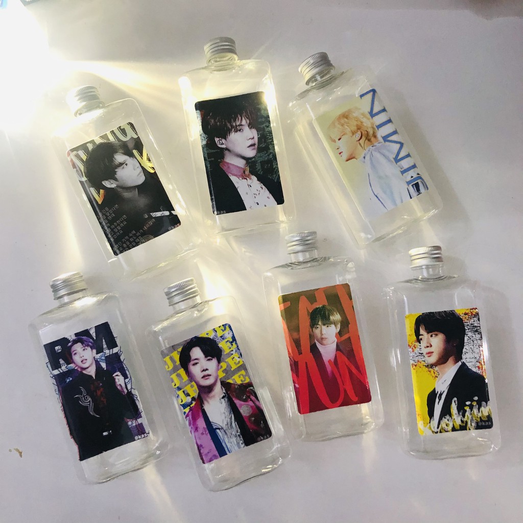 Chai nhựa đựng nước 250-350ml BTS Taehyung, Jin, Jimin, Suga, Jhope, Jungkook, RM BTS Merch Plastic Bottle