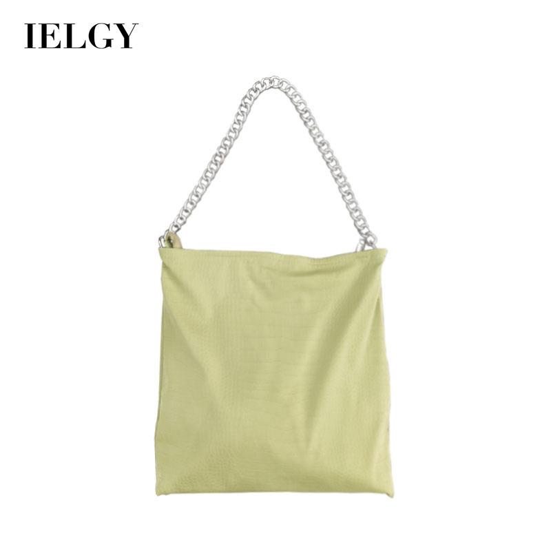 IELGY Túi Đeo Vai Da Mềm Cỡ Lớn Phối Dây Xích Kiểu Hàn Quốc Cho Nữ