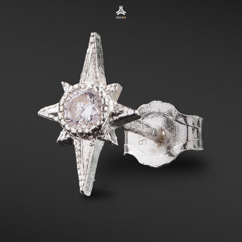 Khuyên tai bạc nam, nữ HeliSilver Eternal Star S925 KTB293