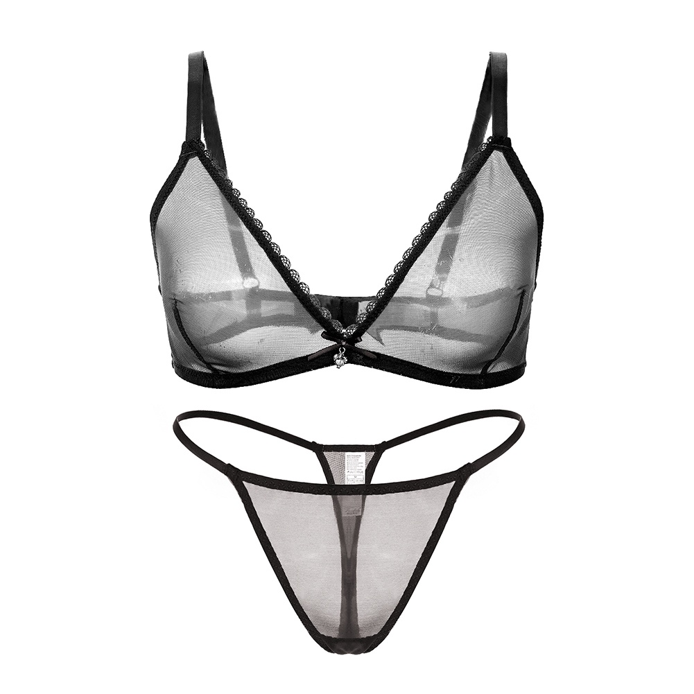Varsbaby Bộ Đồ Lót 2 Mảnh d308 Xuyên Thấu Gợi Cảm Cho Nữ