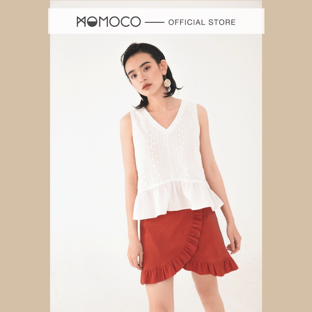 Chân Váy Mini MOMOCO Bèo Vạt Chéo Chất Tuýt Si Mềm Mại M2287
