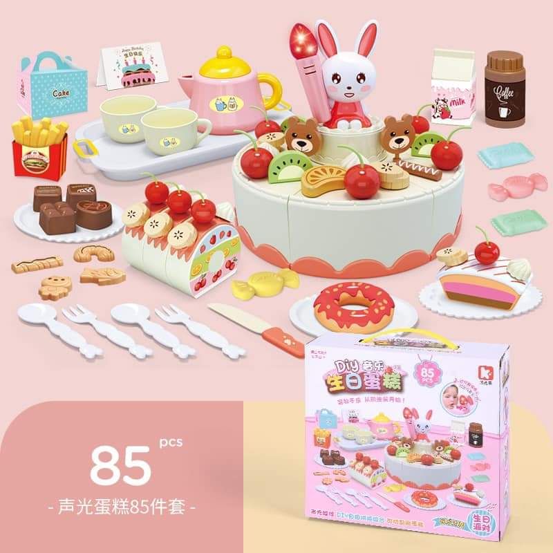 Bộ Đồ Chơi Cắt Bánh Sinh nhật Thỏ 85 chi tiết
