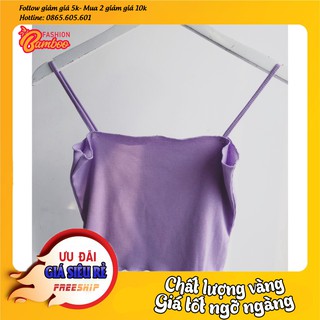 Áo Croptop 2 Dây Cuốn Biên Đen Trắng Vàng Hồng Tím - Croptop Len Tăm Nhún Viền Bèo Nhiều Màu Thời Trang Giá Rẻ