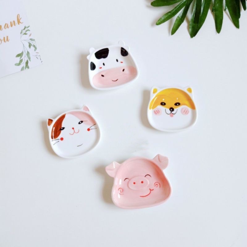 Đĩa sứ hình con vật dễ thương cho bé ăn dặm - Bát chén sứ