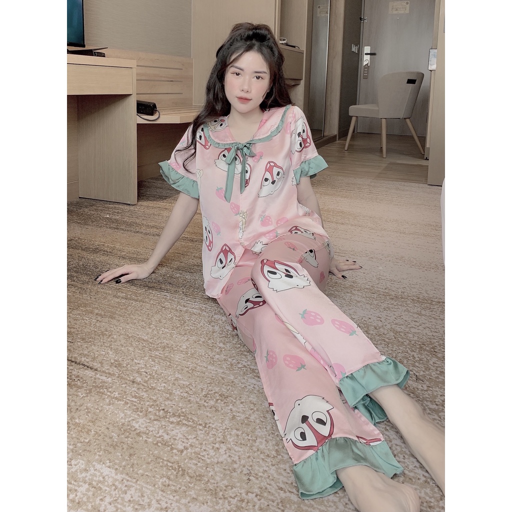 Bộ Đồ Pijama Tiểu Thư Vải Lụa, Bộ Ngủ Cộc Tay Quần Dài chất vải mềm mịn, thoáng mát - 𝑴𝑰𝑵𝑺𝑯𝑶𝑷 | BigBuy360 - bigbuy360.vn