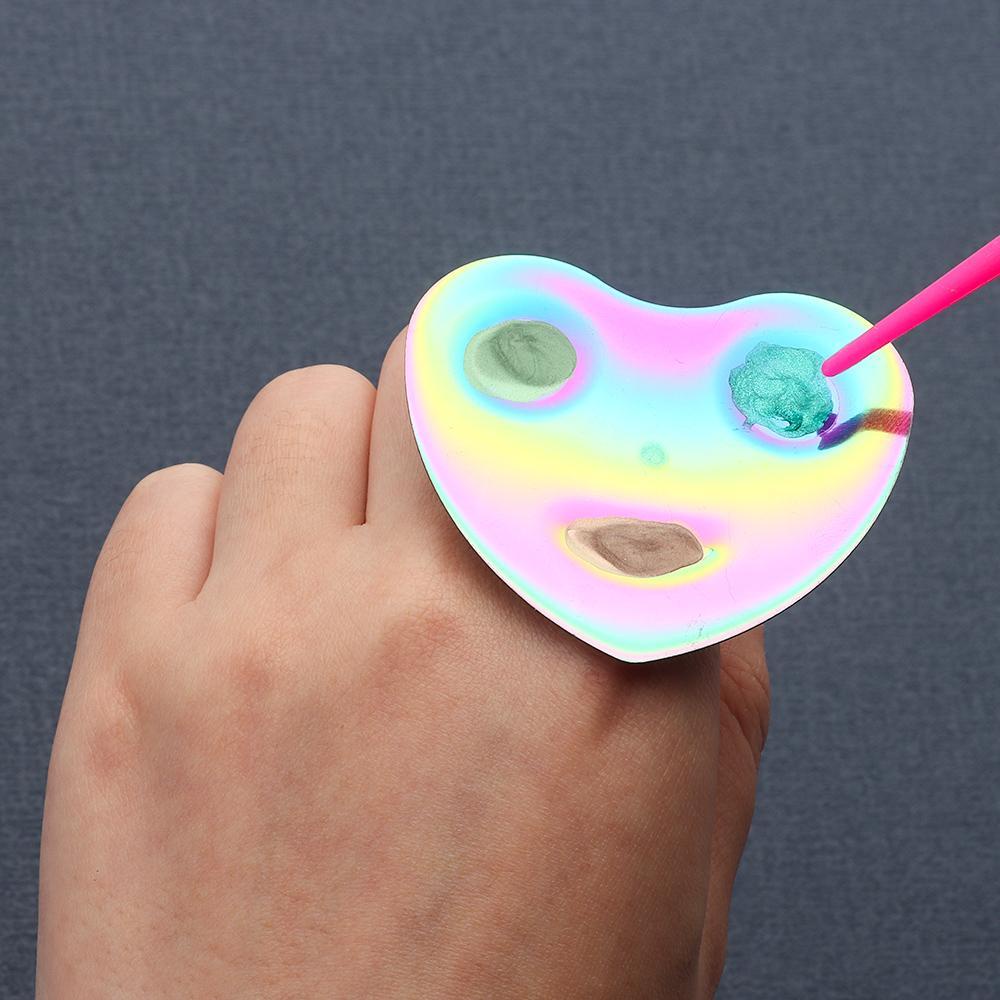 Set 1 / 2 Khay Đựng Màu Sơn Móng Hình Móng Vuốt Mèo Bằng Thép Không Gỉ