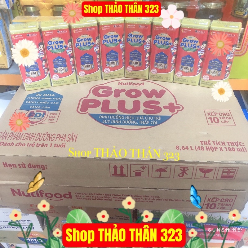 Sữa Grow Plus+ Đỏ Dinh Dưỡng Pha Sẵn Nutifood 180ml ( 1Thùng 48 Hộp)