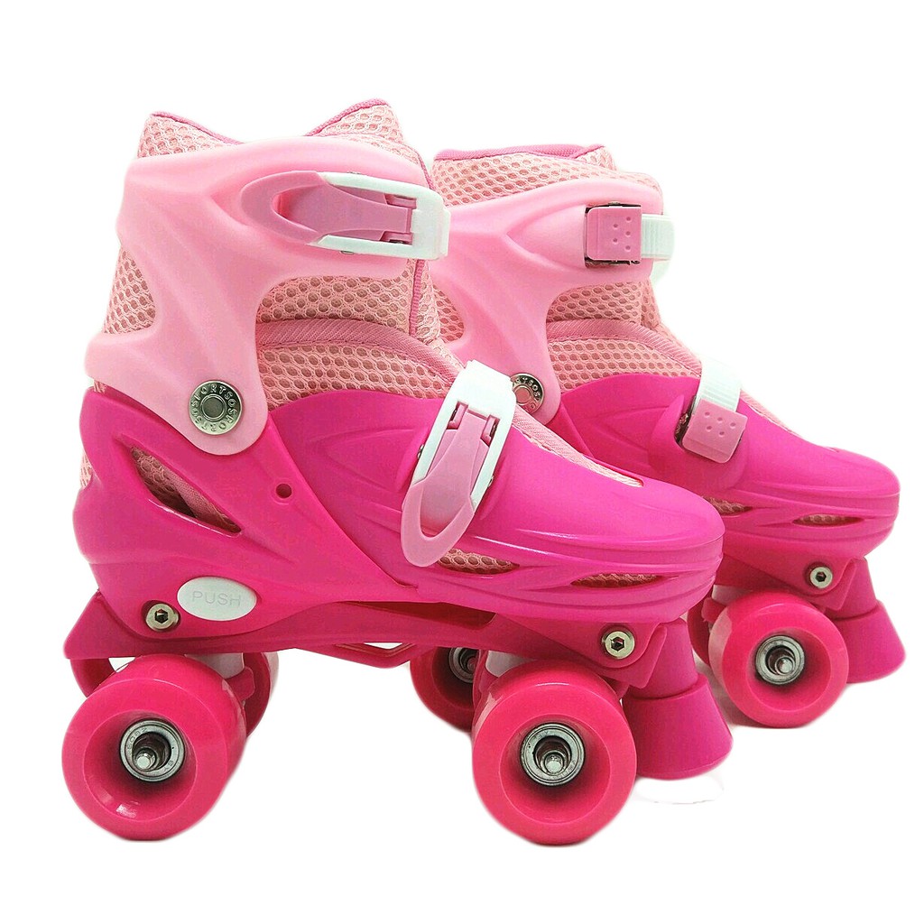 Giày trượt patin trẻ em 2 hàng bánh đi được luôn có size cho bé từ 2-10 tuổi-An toàn cho bé chống ngã chống trầy xướt