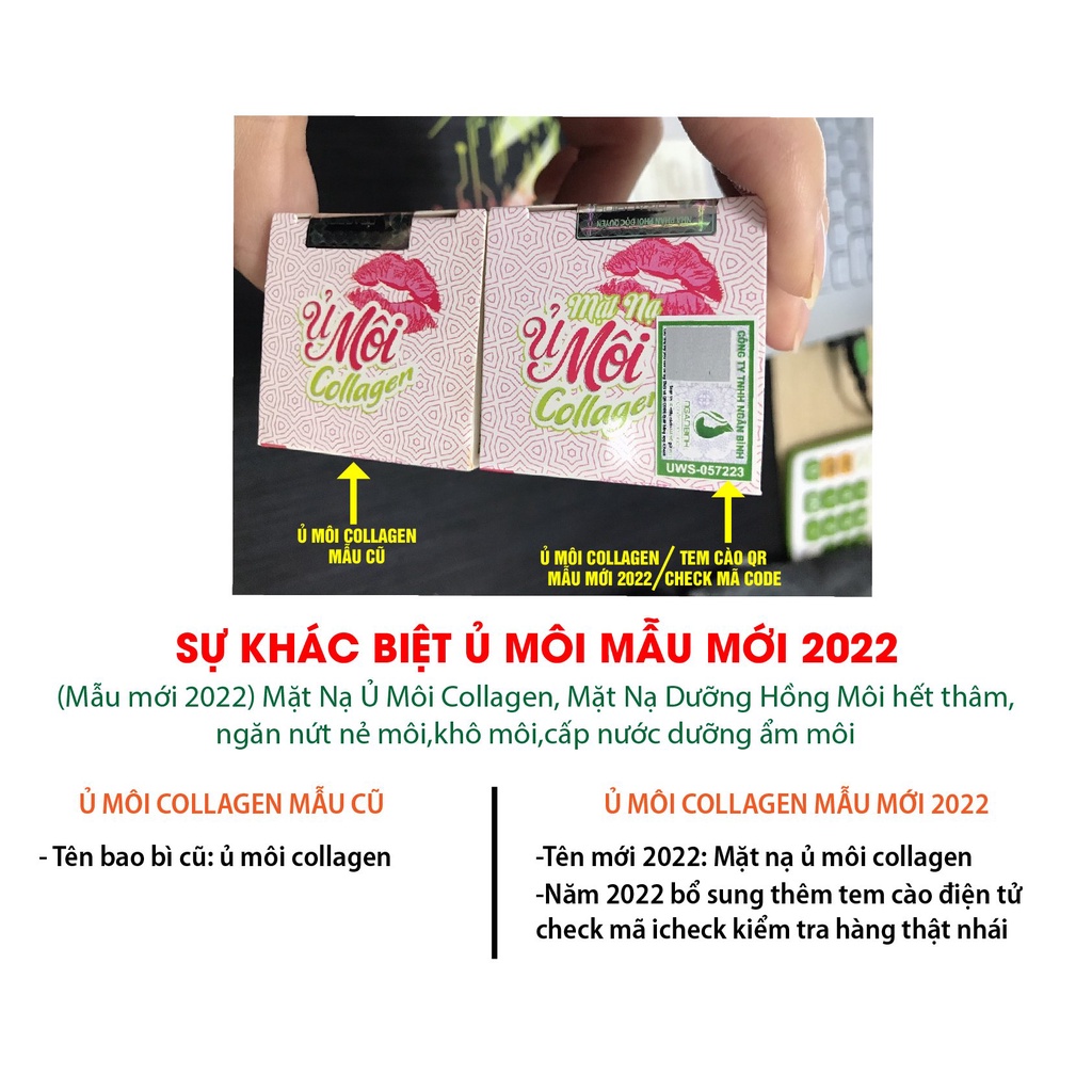 ( Mới 2021 ) Ủ môi collagen, dưỡng môi hồng , hết khô môi, thâm môi