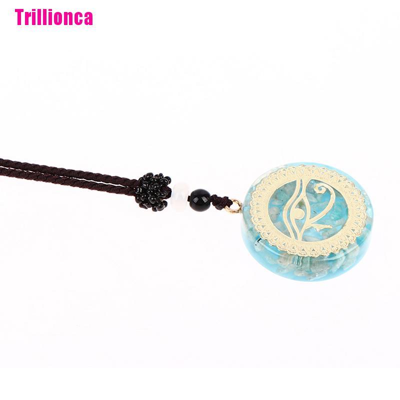 【Trillionca】1Pc Orgonite Energy Pendant Orgone Amazonite Necklace Horus Eye All-