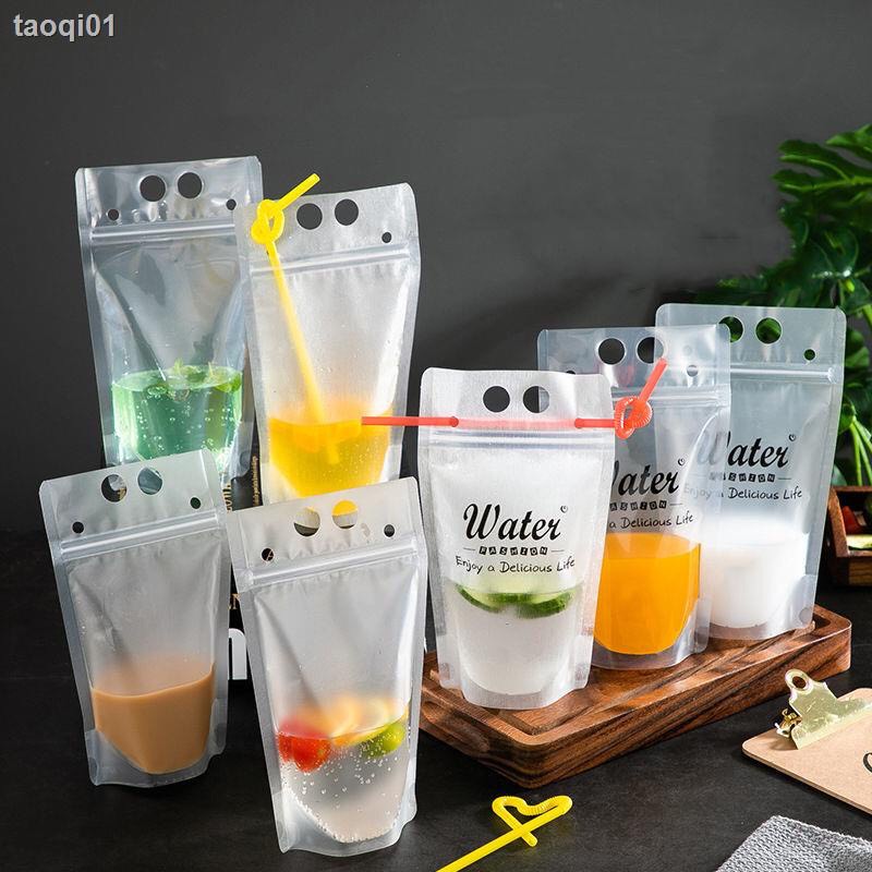 (Bán Buôn Sỉ) Túi zip đựng trà sữa trân châu trà chanh nước trái cây 500ml - #tuizip