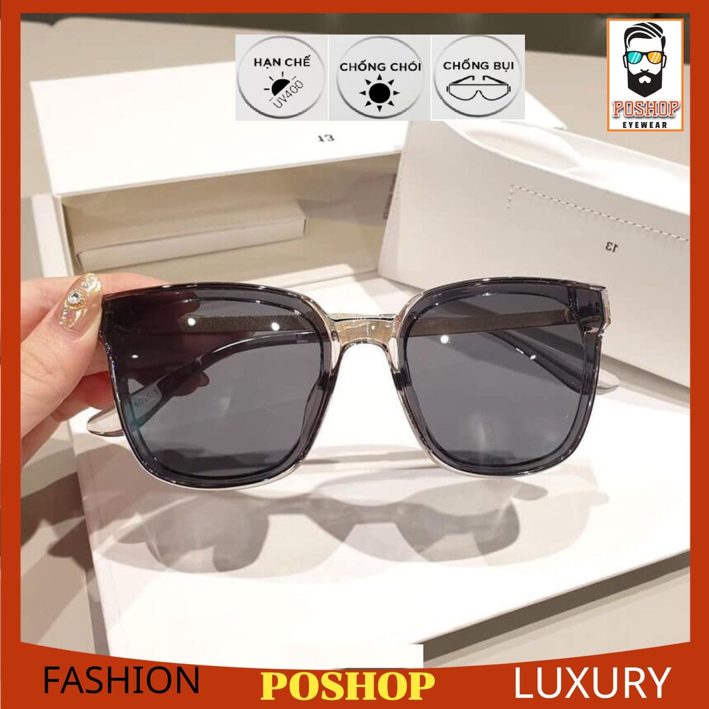 Mắt Kính mát nam nữ kính râm FULLBOX HÃNG POSHOP 6035 bản to gọng kim loại cao cấp chống tia UV thời trang Hàn Quốc