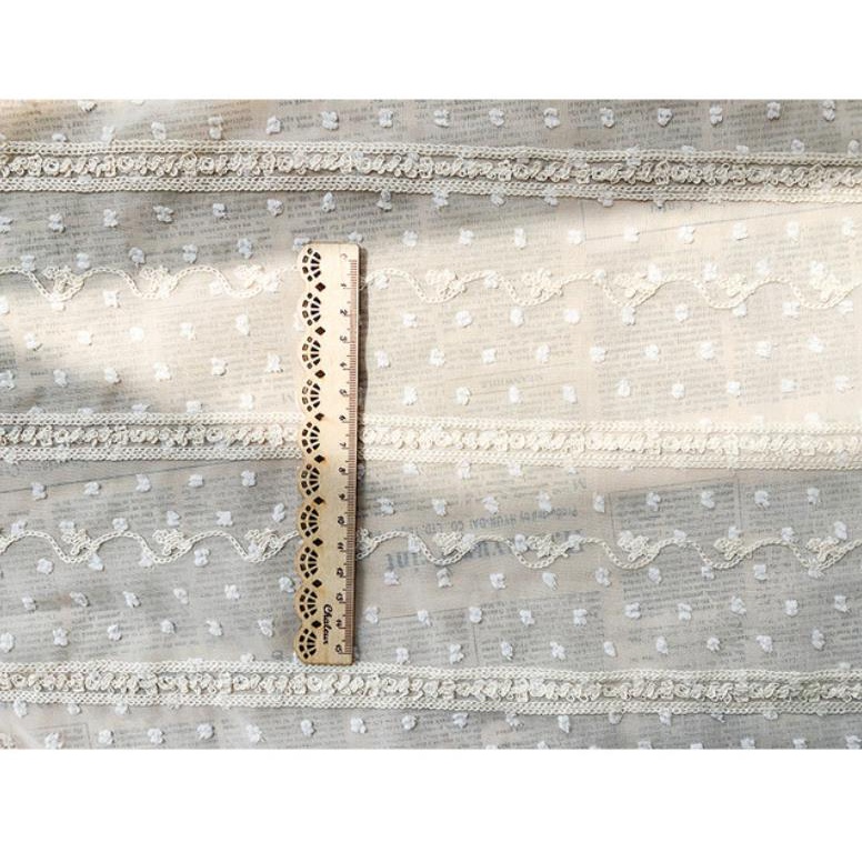 Vải Dệt Jacquard Chiffon Họa Tiết Kẻ Sọc Thêu Họa Tiết Kiểu Mới Xuân Hè Dài 1M