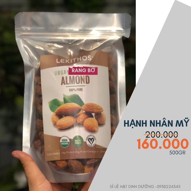 [Bao trả hàng]-Hạnh nhân Mỹ rang bơ Loại 1 thượng hạng date mới