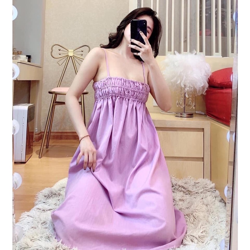 Đầm 2 dây nhún ngực nhiêu màu siêu xinh, Đầm BabyDoll