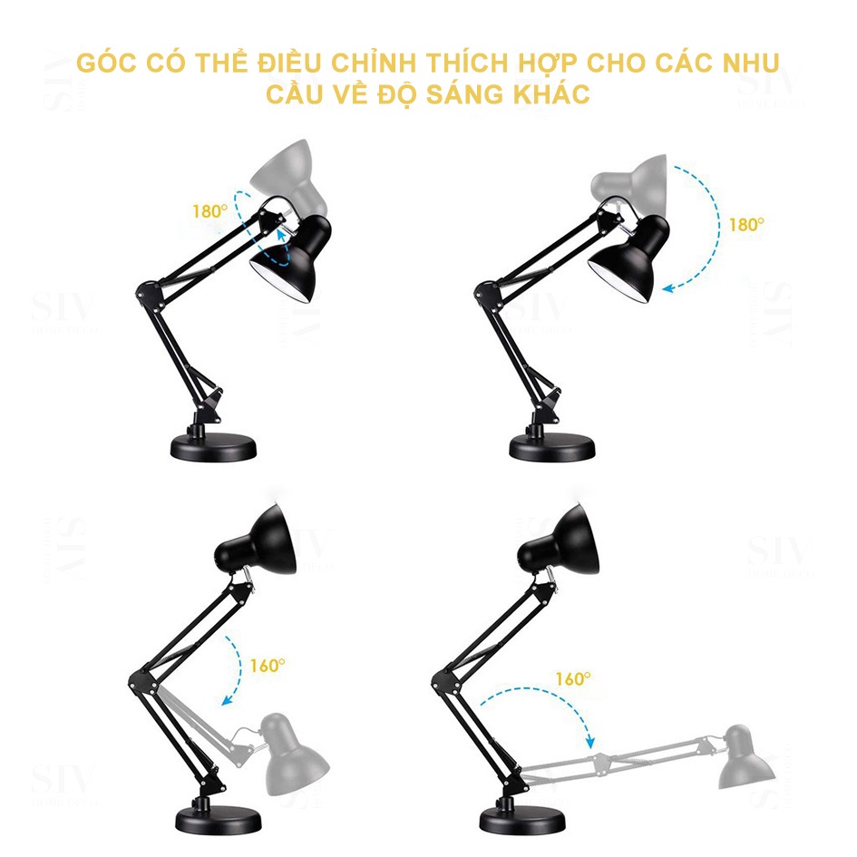 SIV Đèn học pixar, LED Đổi Màu 3 chế độ ánh sáng (Chứa bóng đèn) Đèn Bàn Học