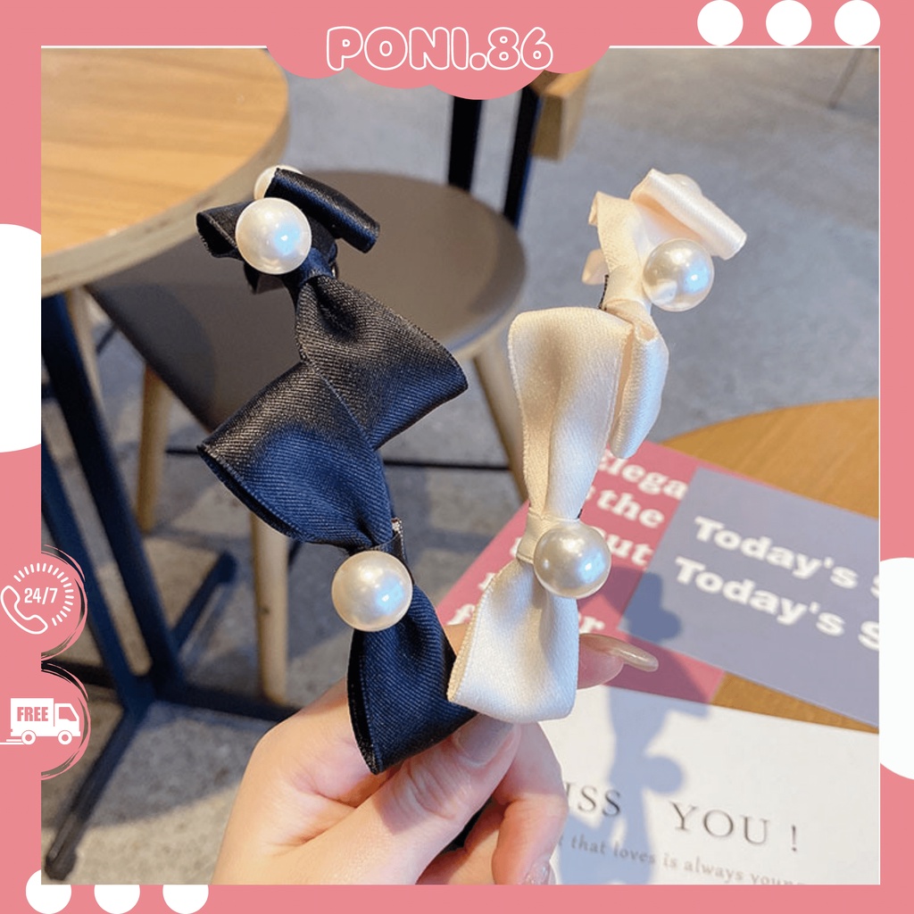 Băng đô,cài tóc, hớt tóc 3 nơ đính ngọc sang chảnh phong cách Hàn quốc