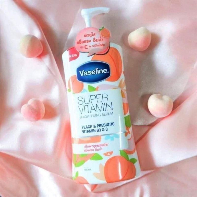 VASELINE DƯỠNG THỂ SUPER VITAMIN PEACH &amp; PREBIOTIC