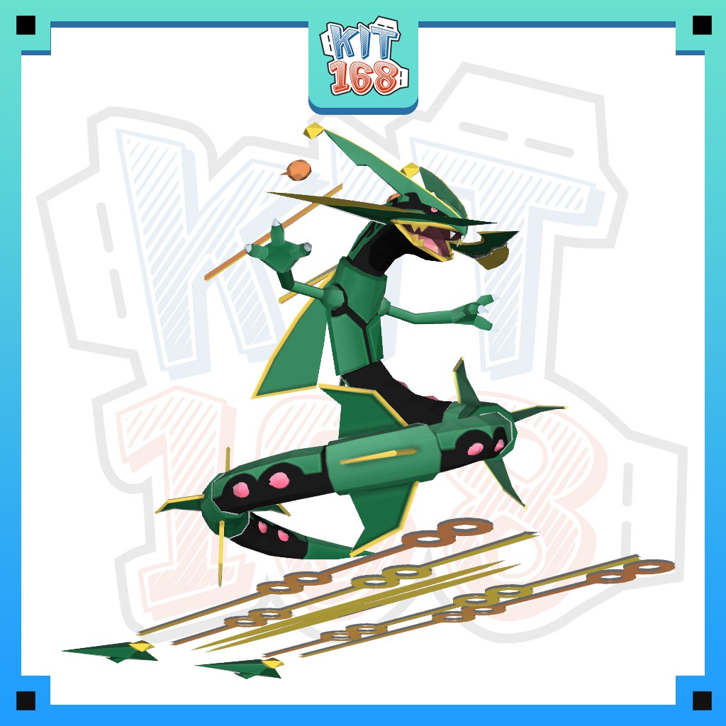 Mô hình giấy Anime Game Pokemon Mega Rayquaza ver 2