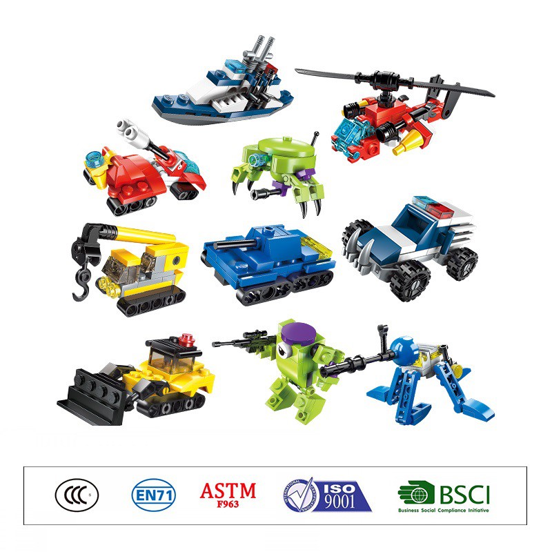 Combo 10 hộp đồ chơi xếp hình lego thương hiệu QMAN - Xe các loại