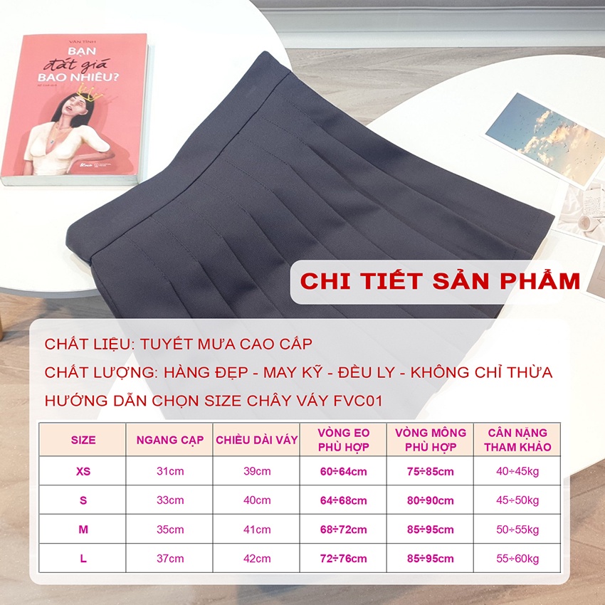 Chân váy xếp ly dáng váy tennis trẻ trung - hàng đẹp may kỹ FCV01