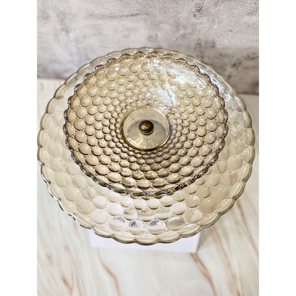 Dĩa Trái Cây Thủy Tinh Có Chân Đế Trung Đông, Đĩa Chưng Trái Cây Bánh Kẹo Cao Cấp Size 20cm
