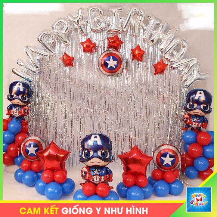 Set trang trí sinh nhật siêu nhân đội trưởng mỹ #TrangTriSinhNhat