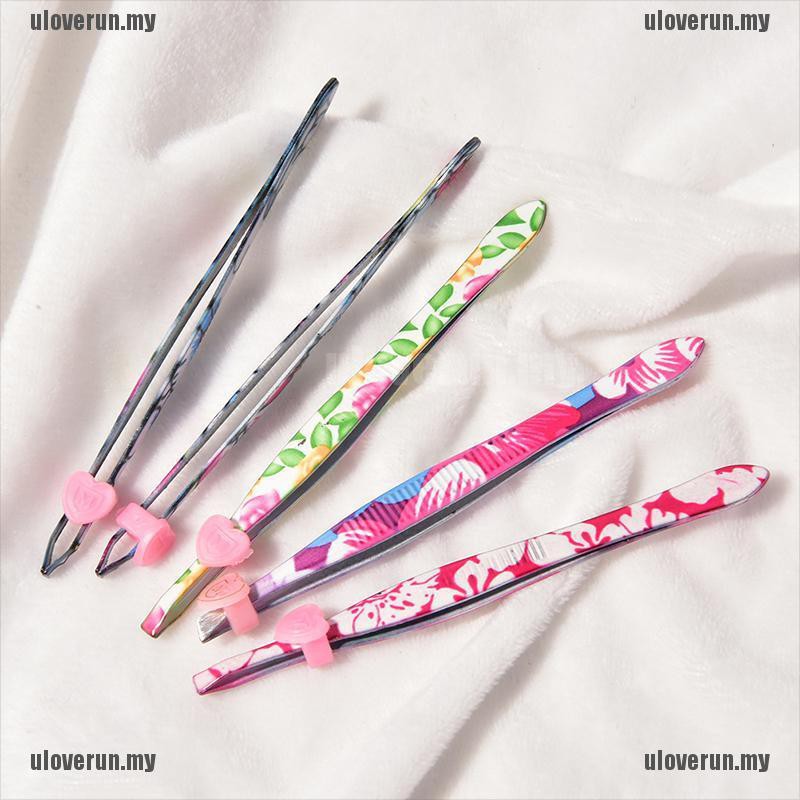 Nhíp Tỉa Lông Mày Bằng Thép Không Gỉ In Họa Tiết Hoa