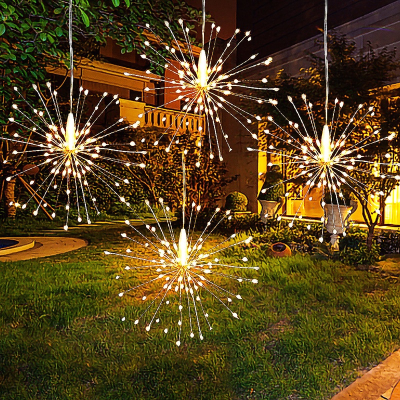 Dây Đèn LED 120/180 Bóng Hình Pháo Hoa Độc Đáo Trang Trí Nhà Cửa/ Sân Vườn