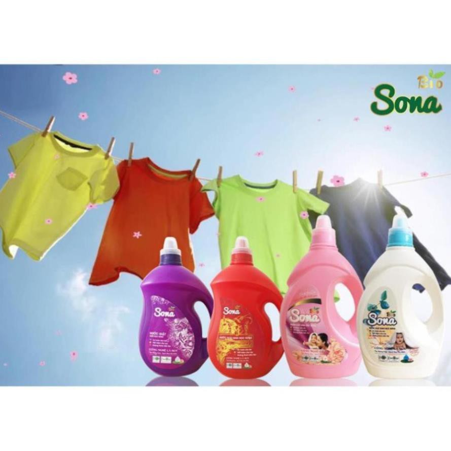 Nước giặt xả 2 trong 1 SONA 3,2kg Comfort hương anh đào đậm đặc dễ hoà tan thơm lâu nước giặt NGHIỆN NHÀ