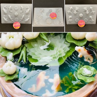 Khuôn cá và sen. Mẫu mã, kích thước đa dạng, chi tiết sắc nét. An toàn thực phẩm.