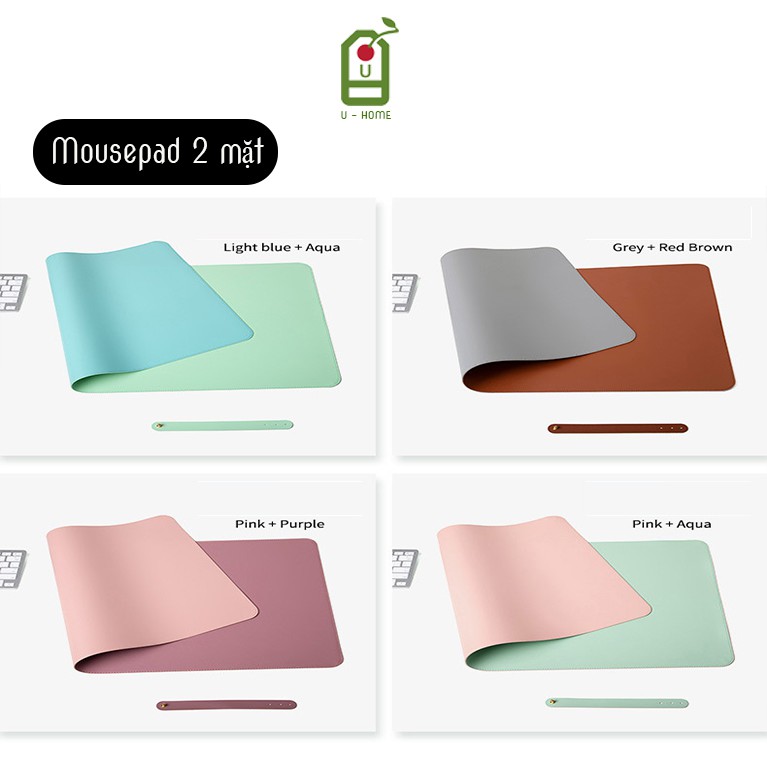 Lót Chuột Da 2 mặt Mouse Pads cao cấp, Lót Chuột Để Bàn Làm Việc DeskPad, Chống Nước Siêu Bền