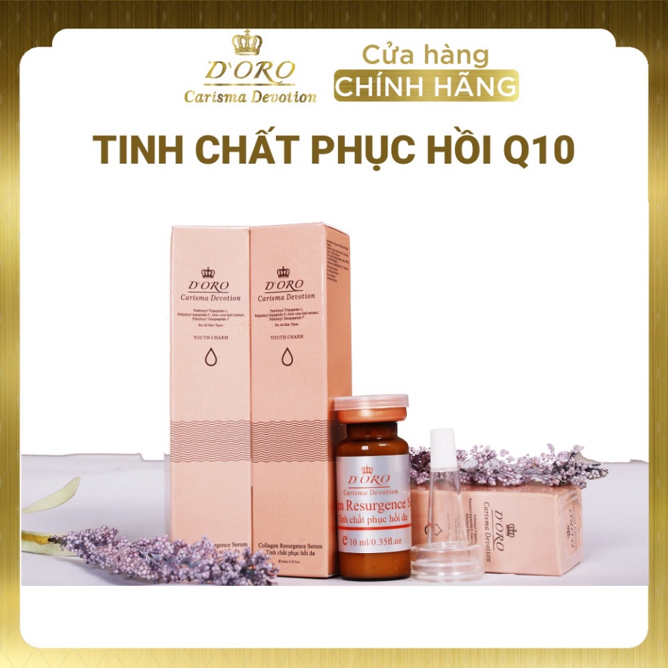 Tinh Chất Phục Hồi Da Q10 DORO - Dưỡng Da - Da Hư Tổn - Lộ Mao Mạch - Mỏng Yếu Đỏ - Dầy Da Dung Tích 10ml. Màu Hồng