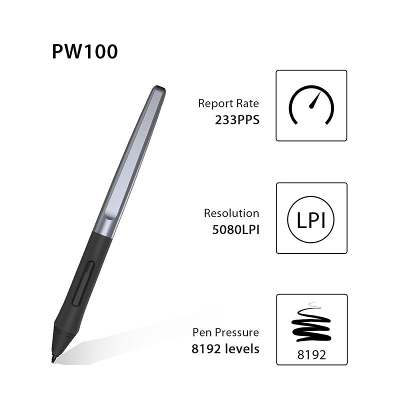 Bút Stylus HUION PW100 cho H640P / H950P / H1060P / H1161 / HC16 / HS64 / HS610 Máy tính bảng đồ họa