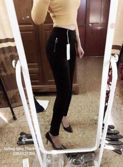 Quần Legging Chất UMI Hàn Khóa Hông_Kim Anh Shop