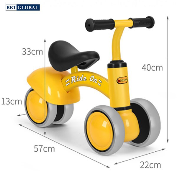 Xe chòi chân trẻ em 4 bánh khung kim loại cho bé Ride On Q518 BBT Global khung kim loại phun sơn chắc chắn